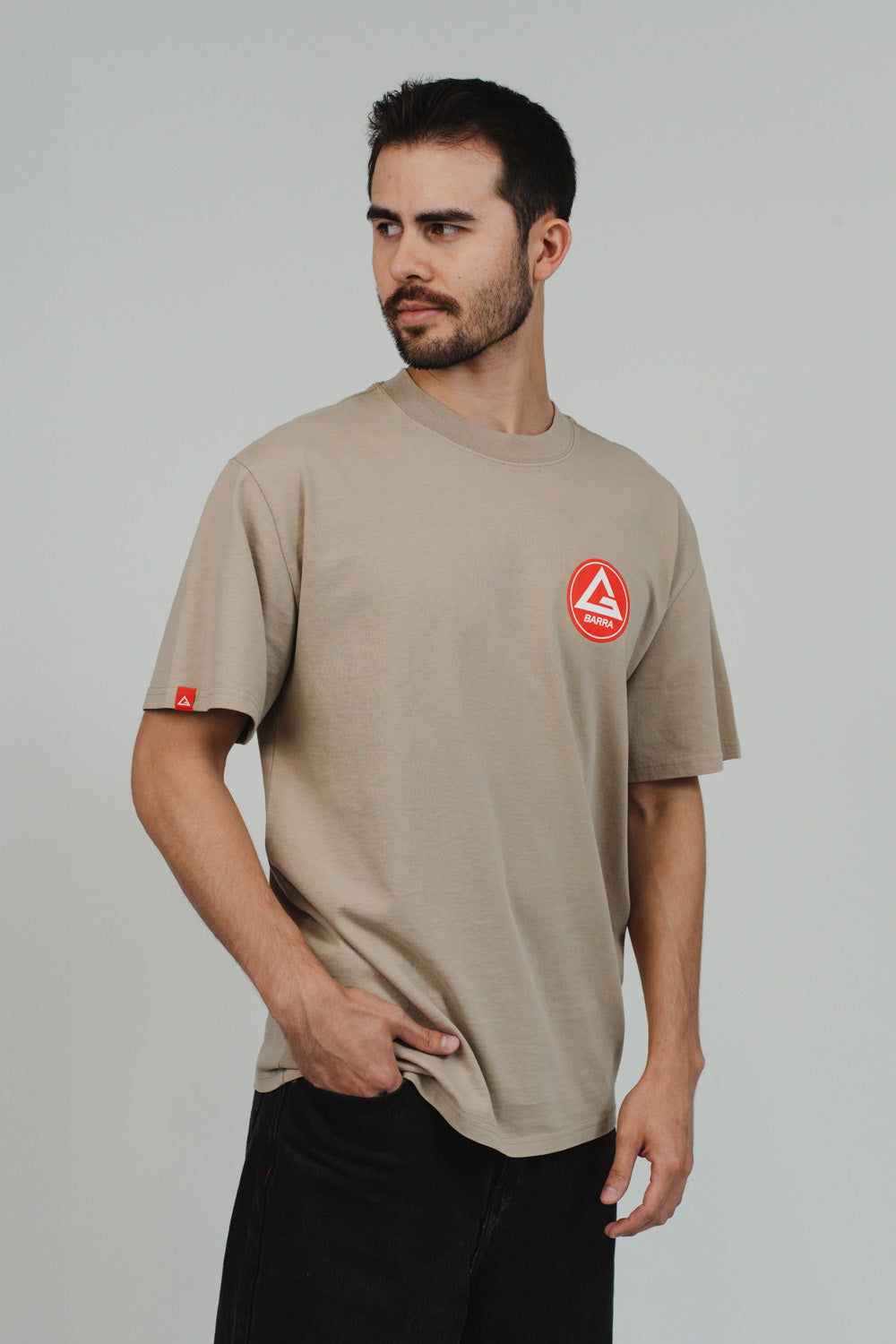 Red Shield Elite Mens Tee - Sand - Image 2