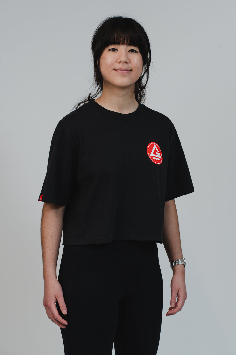 Red Shield Elite Womens Crop Tee - Black - Image 2