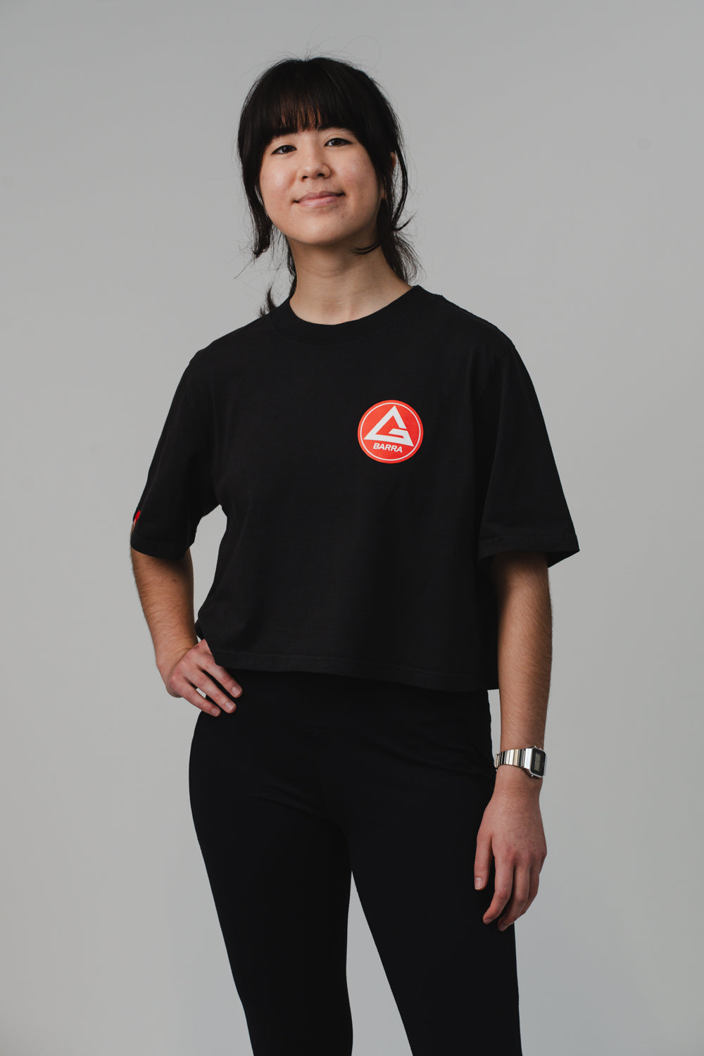 Red Shield Elite Womens Crop Tee - Black - Image 3