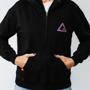 Arte Suave Womens Zip Hoodie - Black
