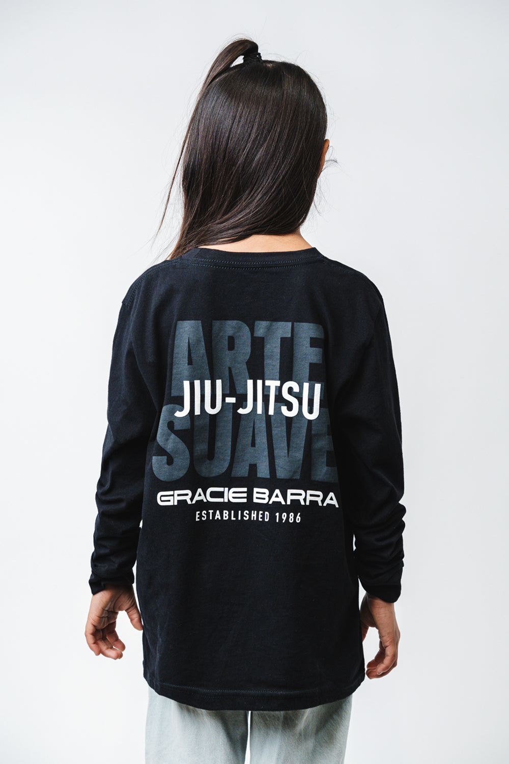 Arte Suave Youth Long Sleeve Tee - Black - Image 4