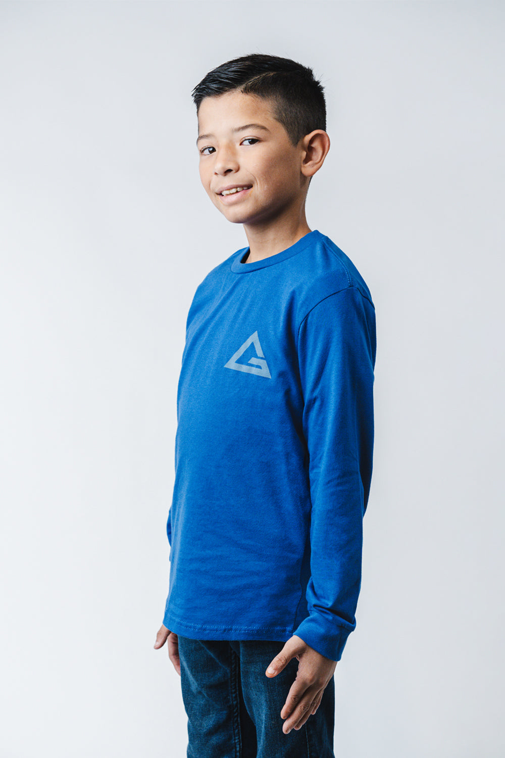 Arte Suave Youth Long Sleeve Tee - Blue - Image 3