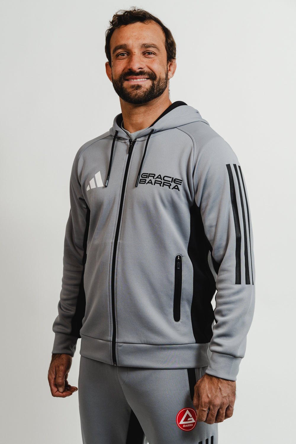GB Team Track Jacket by Adidas - Grey - Image 3