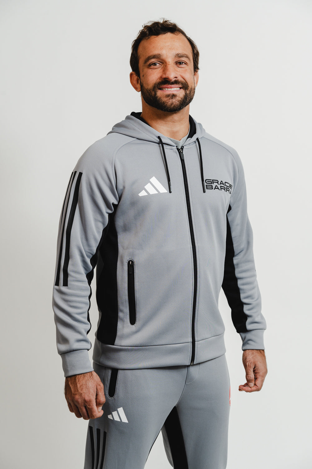GB Team Track Jacket by Adidas - Grey - Image 2
